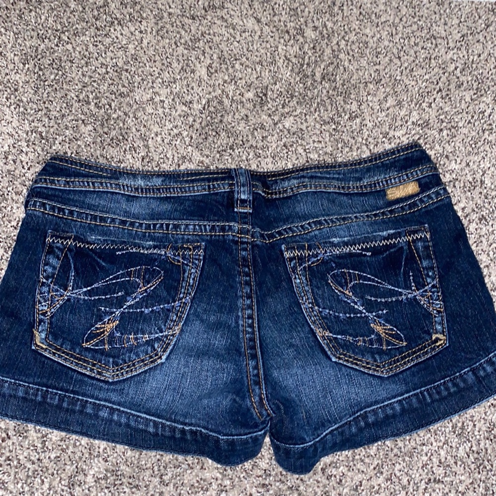 silver jean shorts